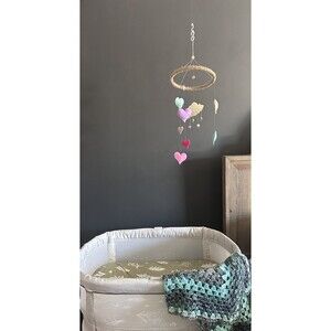 Hearts and Cloud Felt Baby Mobile | Nursery Decor | Baby Shower Gifts